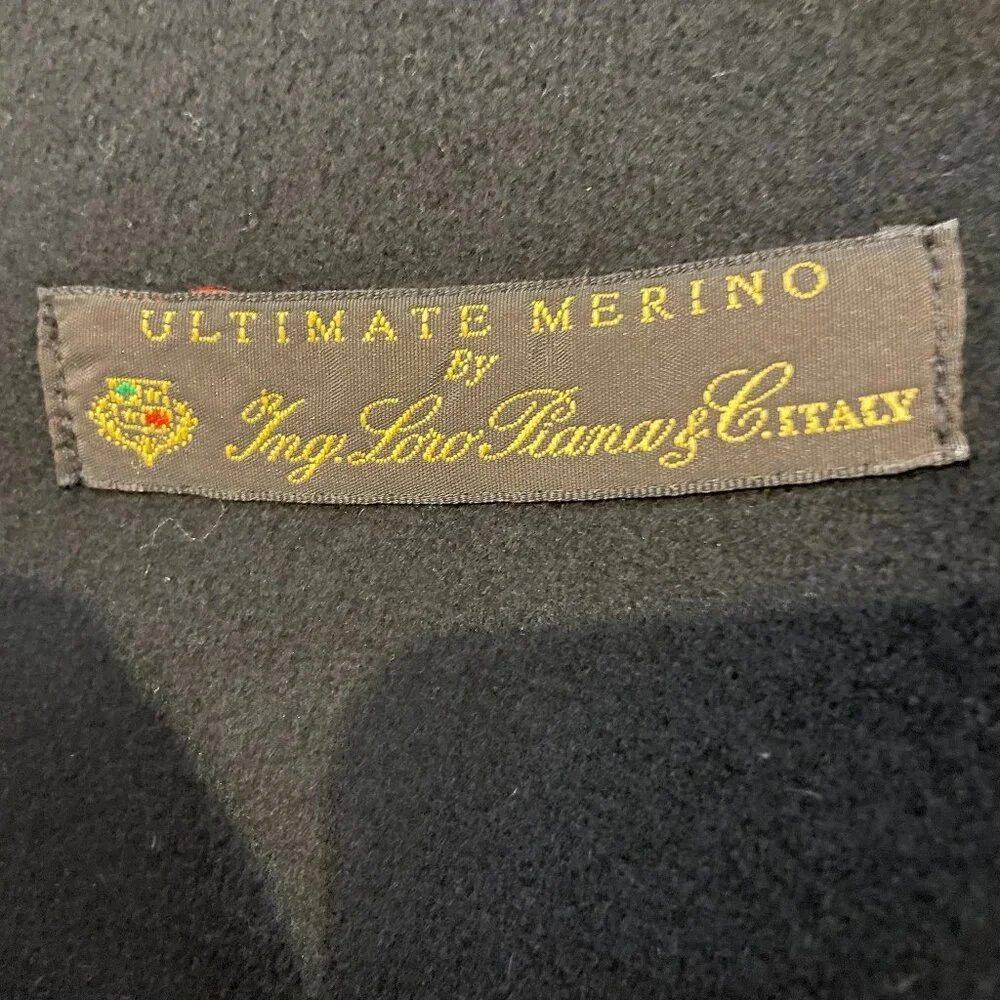 Calvin Klein Maxi Coat Size 12 Vintage 80's Black Double Breast Belt Merino Wool - Picture 13 of 15